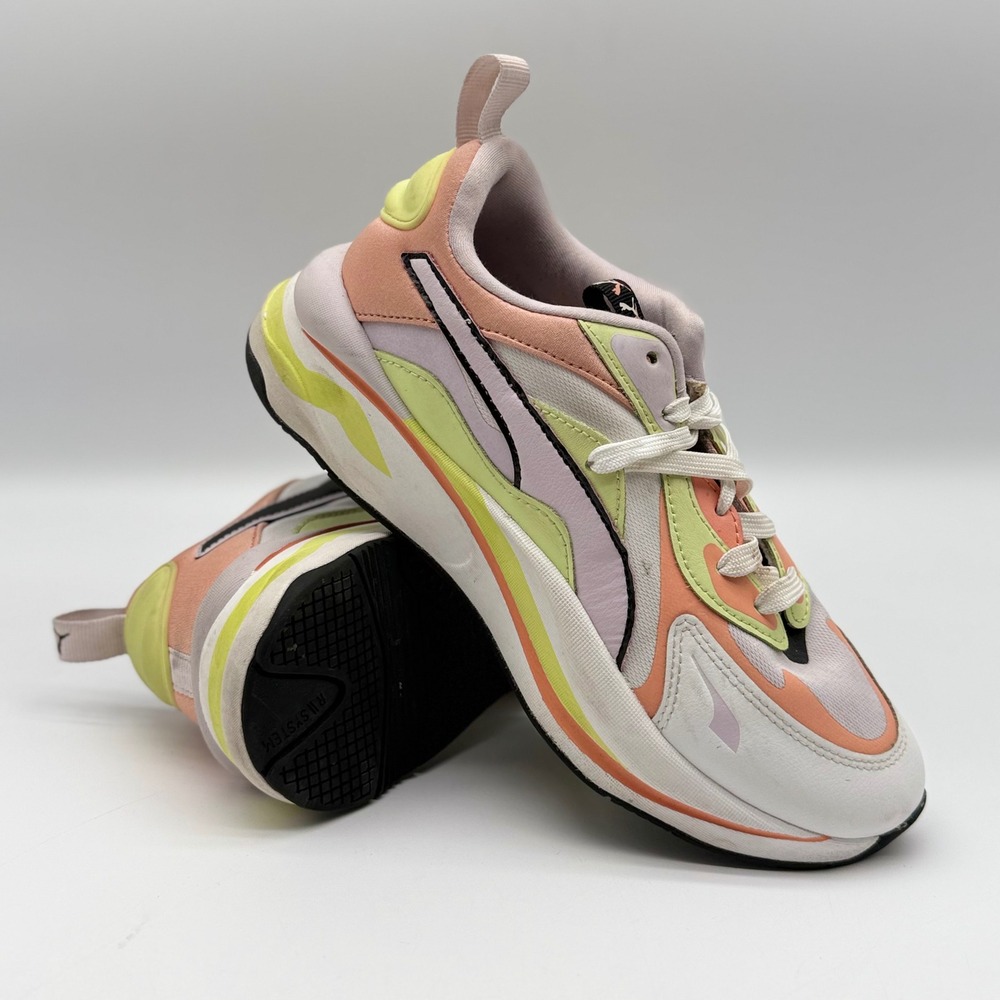 Puma RS-Fast Womens Sneakers Pastel Peach Lime Lavender 387128-01 US 7.5
